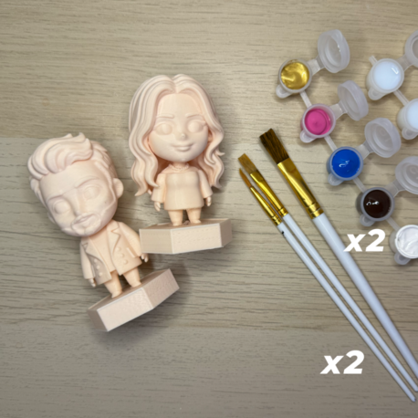 Kişiye Özel 3D Figür Çift Boyama Seti (10 CM)