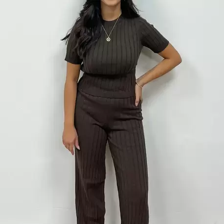 Fitilli Triko Takım - KAHVE