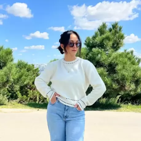 VAZIRADK Dikiş Detaylı Rahat Kazak - KREM