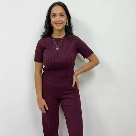 Fitilli Triko Takım - BORDO