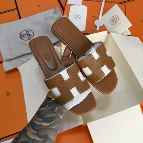 Hermes Oran Sandal Brown (Original Full Set)