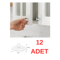 12 Adet Dolap Çekmece Tutacak Set Pratik Yapışkanlı Mobilya Komidin Kulpu Askı