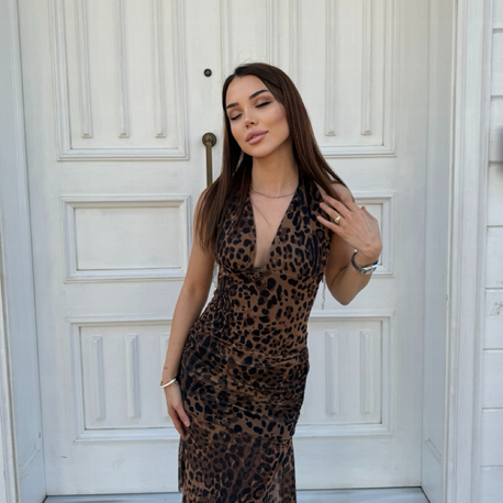 Leopar Tül elbise 