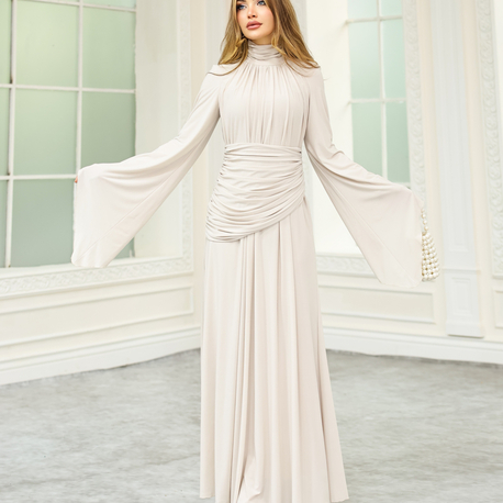 Taş rengi luxury abiye 