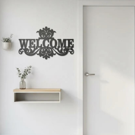 LAZER KESİM METAL WELCOME KAPI YAZISI (KİŞİYE ÖZEL)