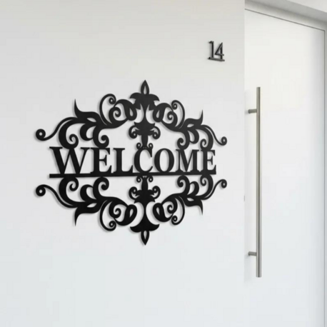 LAZER KESİM METAL WELCOME KAPI YAZISI (KİŞİYE ÖZEL)