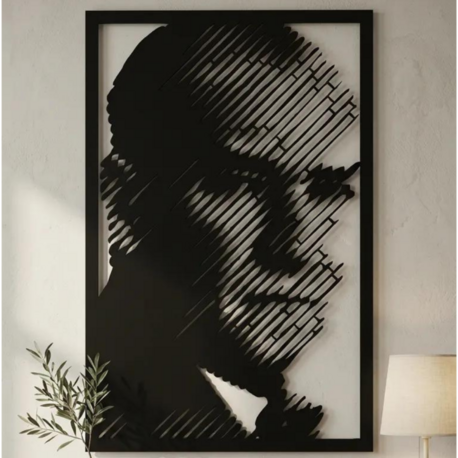Dekoratif Metal Kesim Atatürk Portre Tablosu