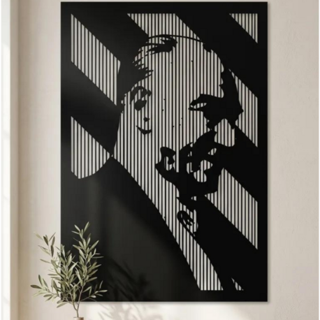 Dekoratif Metal Kesim Atatürk Portre Tablosu