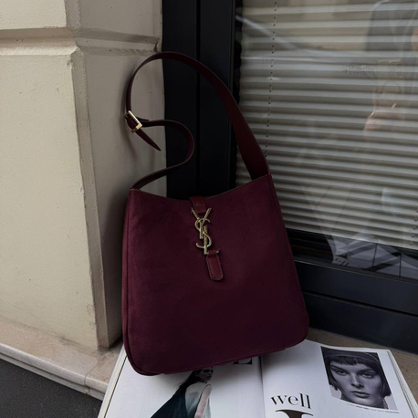 Yves Saint Laurent Süet Çanta - Vişne