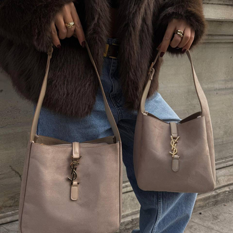 Yves Saint Laurent Süet Çanta - Bej