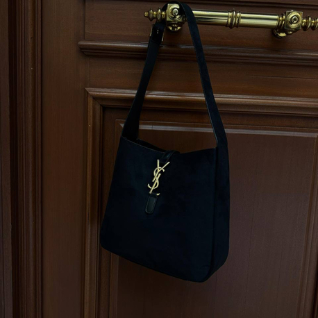 Yves Saint Laurent Süet Çanta - Siyah&Gold