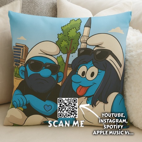 Kişiselleştirilmiş Yastık Kılıfı (Smurfs)