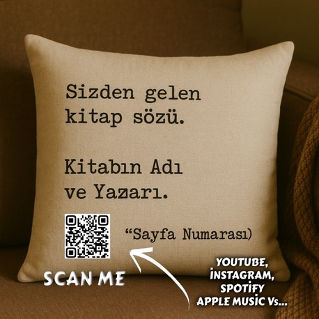 Kişiselleştirilmiş Yastık Kılıfı (Kitap Sözü)