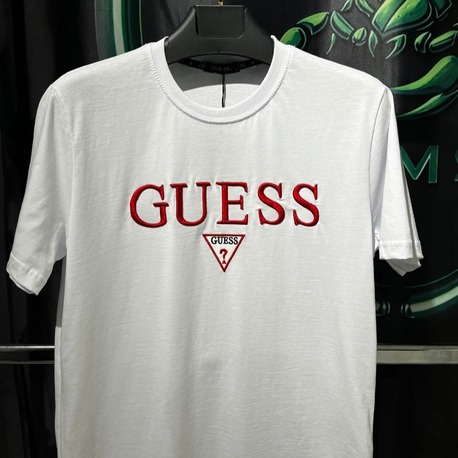 Guess Beyaz Premium Bisiklet Yaka Tshirt