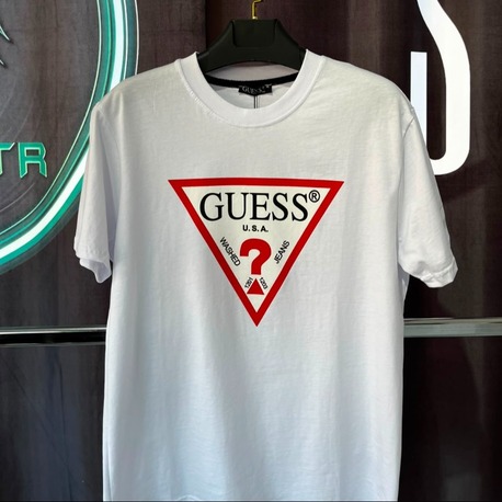 Guess Beyaz Premium Bisiklet Yaka T-Shirt