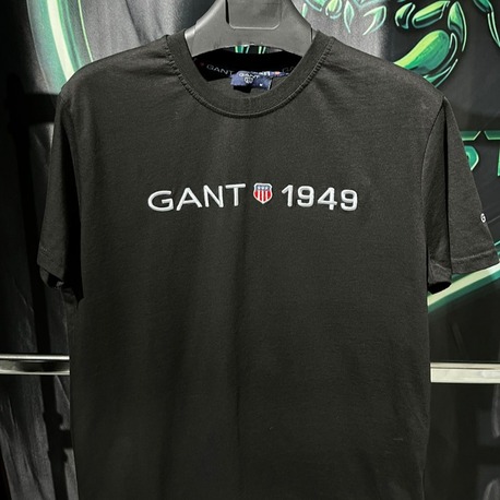 Gant Siyah Premium Bisiklet Yaka Tshirt