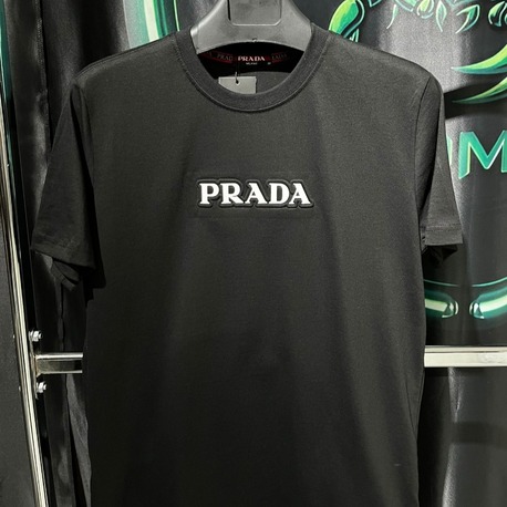 Prada Siyah Premium Bisiklet Yaka Tshirt