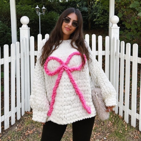 Pink Bloom Puffy Sweater 