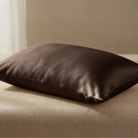 %100 Mulberry İpek Yastık Kılıfı, Kahverengi
