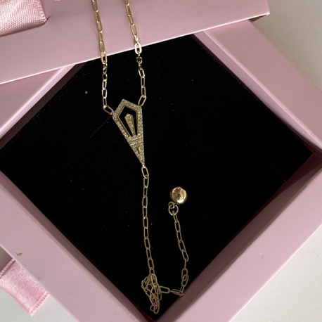 VIP Uzantılı Taşlı Gold Kolye
