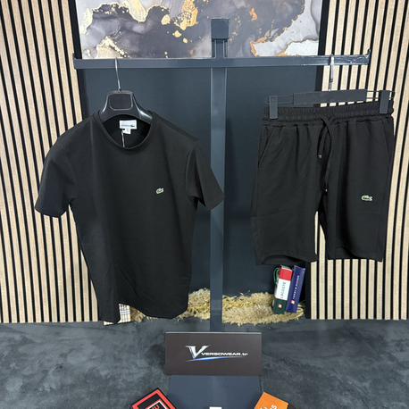 Lacoste Mesh Kumaş Şort Takım (siyah)