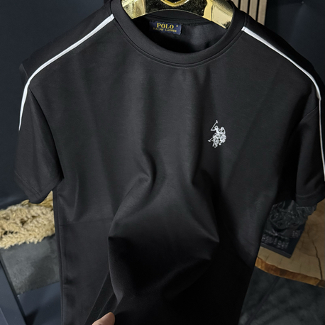 U.S. Polo Assn. Nakış Arma Oversize T-shirt (siyah) 