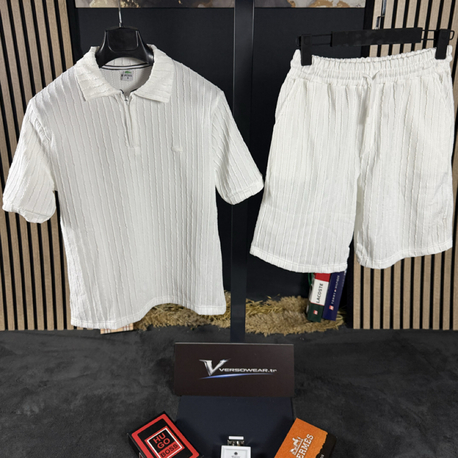 Lacoste Fitilli Şort Takım (beyaz)