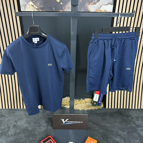 Lacoste Mesh Kumaş Şort Takım (lacivert)
