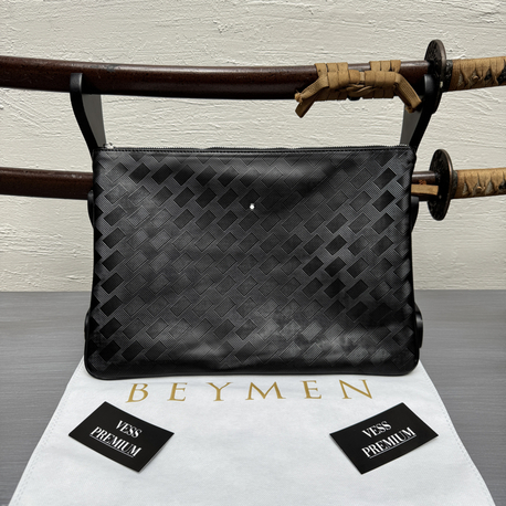 Mont Blanc Macbook Hand Bag - Textured Black