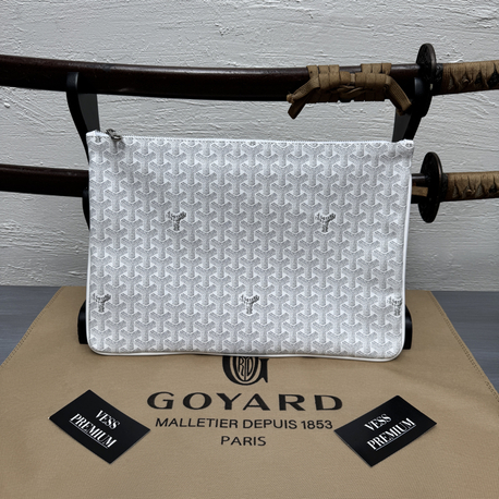Goyard Senat GM Macbook Bag - White