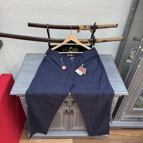 Loro Piana Linen Pants - Navy Blue