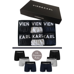 VIEN&KARL Premium Kutuda 6'lı Siyah Gri Lacivert Set