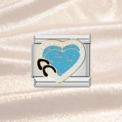 Mavi kalp charm