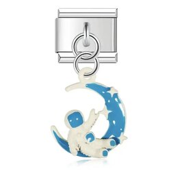 Mavi astronot ve ay charm