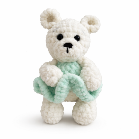 Mint Yeşili Elbiseli Peluş Ayı