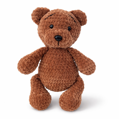 El Yapımı Kadife Ayıcık Amigurumi - Yumuşacık Örgü Ayı Uyku Arkadaşı 