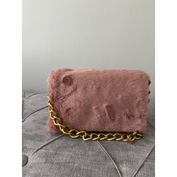 Zincir Detaylı Peluş Çanta 