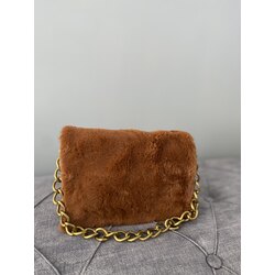 Zincir Detaylı Peluş Çanta
