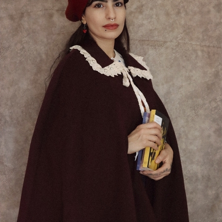 VİNTAGE BORDO PELERİN