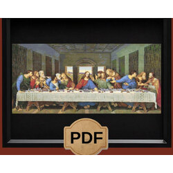 Son akşam yemeği- leonardo da vinci kanaviçe desen 25x53 cm
