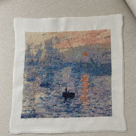 Monet Sunrise kanaviçe tablo