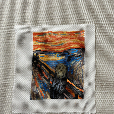 Çığlık Edvard Munch kanaviçe tablo