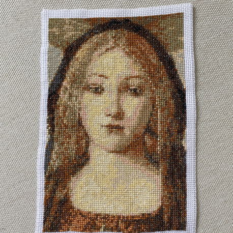 Botticelli virgin and child kanaviçe tablo