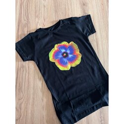 Mavi çiçek baby tee