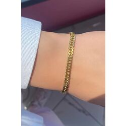 Zincir Detaylı Çelik Bileklik (Unisex)