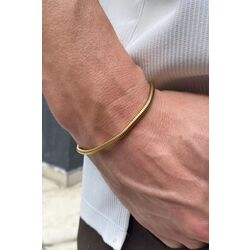 Zincir Gold Çelik Bileklik (Unisex)
