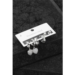 Çelik 6'lı Silver Set Küpe