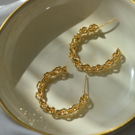 Çelik Burgu Halka Küpe 3 cm Gold 