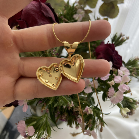İçi Açılabilir Kolye Gold Renk Çelik 