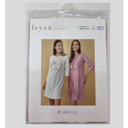 FEYZA 4004 KISA KOL GECELİK / YAZLIK / PEMBE